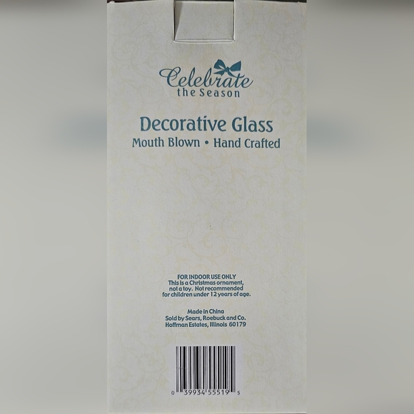 Clear Iridescent and Gold 6.5" Mouth Blown Glass Christmas Holiday Tree Ornament - Picture 3 of 3